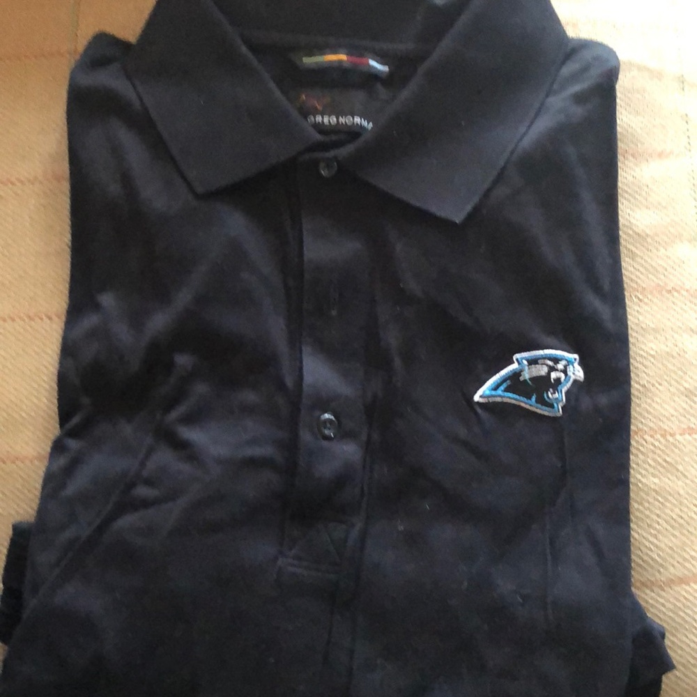 Carolina Panthers Black Greg Norman Golf Shirt